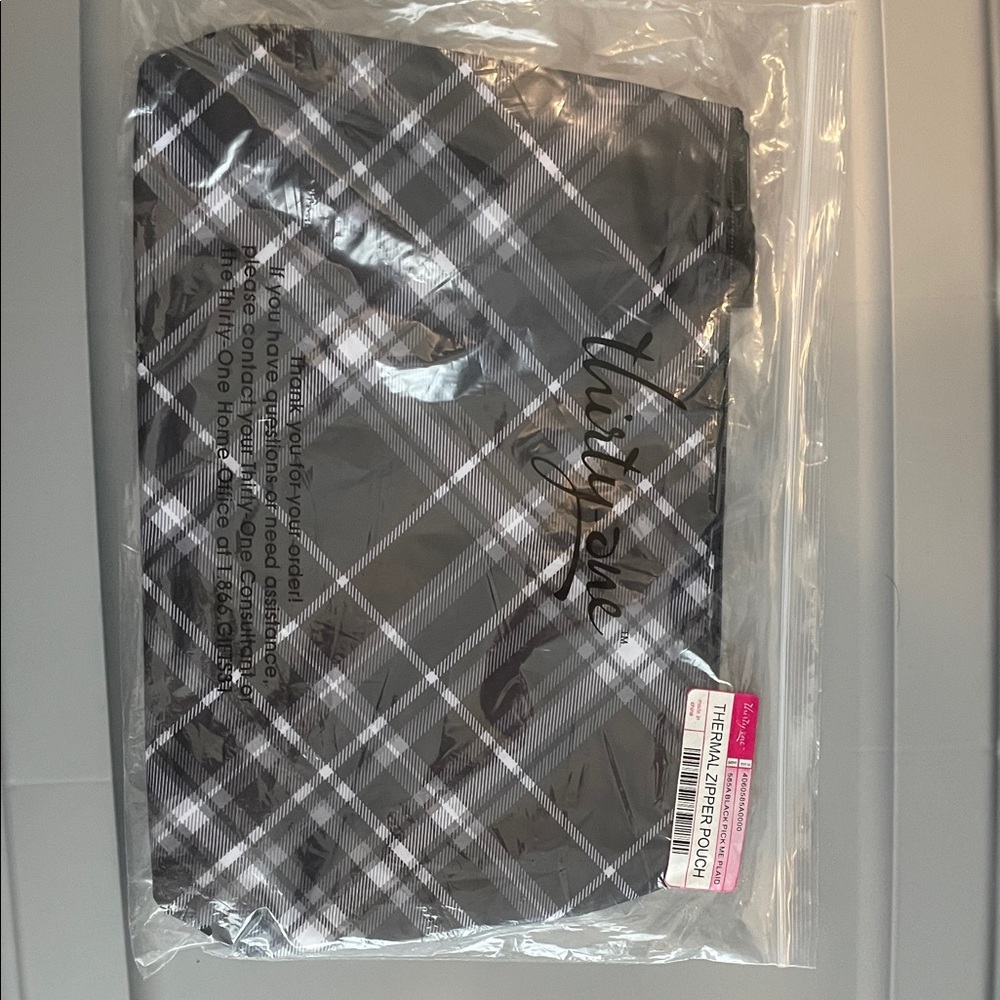Thirty-One Black and Gray Checkered Tote